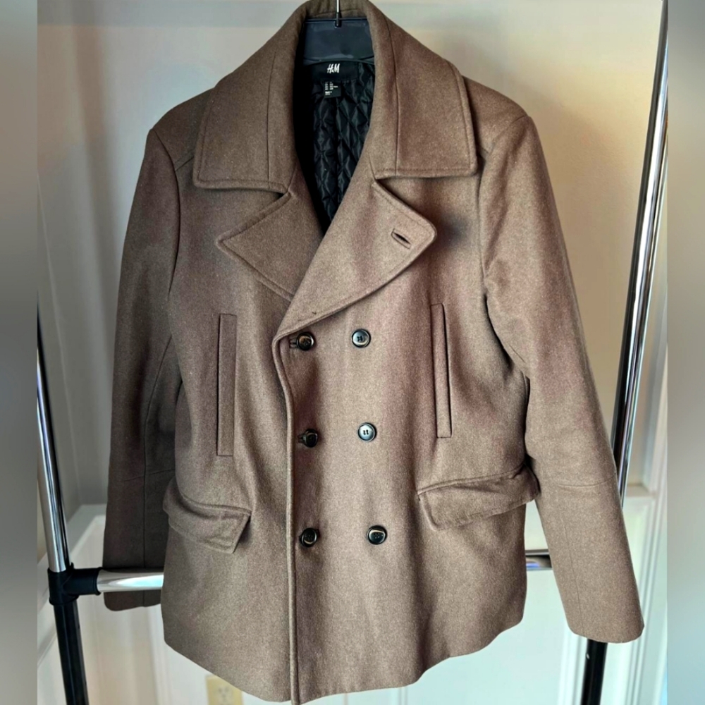 H&M Brown Men Wool Coat